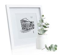 Casa Chic - Marco de fotos cuadrado de 30 x 30 cm, marco de fotos de pie o pared, para el hogar y la oficina, pantalla vertical/horizontal, cristal real y madera, marco para póster