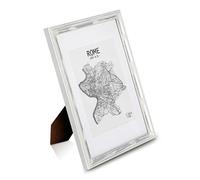 Marco de Fotos Vintage A4 con Paspartú para Foto de 15 x 20 cm - Shabby Chic Originales - Madera de Pino - 1 Marco - Anchura del Marco 2 cm - Frente de Cristal Templado - Color Plata y Blanco