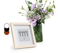 Casa Chic Marco de Fotos, Marcos de Fotos Cuadrado de 23 x 23 cm, para Mesa y Pared, para Casa y también Oficina, Marco Fotos Posición Vertical y Horizontal, Hechos de Cristal y Madera para Póster