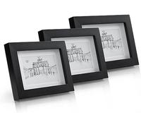 Casa Chic - Marcos de fotos de 18 x 13 cm, marco de fotos de pie o pared para el hogar y la oficina, pantalla vertical/horizontal, cristal real y madera, marco de póster, marco de fotos