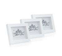 Set de 3 marcos Everton Rectangular 14 x 9 cm Fotos Paspartú Vidrio Casa Chic