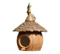 Casa colgante para pájaros, refugio creativo de resina para loros, patio, patio, forma de coco