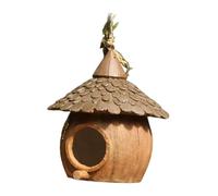 Casa colgante para pájaros, refugio creativo de resina para loros, patio, patio, forma de coco