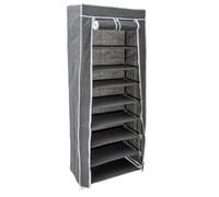 Casa Collection Zapatero armario de TNT 9 Rip C/estructura MET. 61 x 30 x 160 cm gris