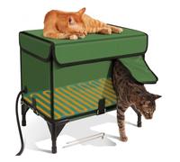 Casa con calefacción for Gatos, Cama, Refugio for Almohadilla térmica, Puerta de Escape aislada y Segura, Elevado for callejeros, hogar cálido for(Small)