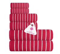 Casa Copenhagen Ecstatic Juego de Toallas De 6 Piezas- Rosa, 600 g/m², 2 Toallas de baño, 2 Toallas de Mano, 2 paños de Suave algodón Egipcio para baño, Cocina y Ducha