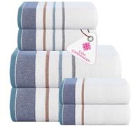 Casa Copenhagen Juego de Regalo de 6 Toallas de baño, 600 gsm, Denim
