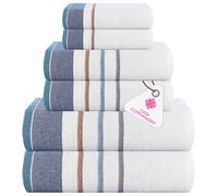 Casa Copenhagen Juego de Regalo de 6 Toallas de baño, 600 gsm, Denim