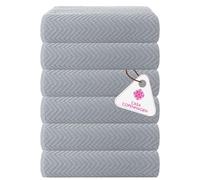 Casa Copenhagen Wave Textured Juego de Toallas de Baño Pequeñas de 6 Piezas - Gris Violeta, 550 g/m², Toallas de Algodón Resistentes y Duraderas, Set de Regalo para Baño
