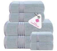 Casa Copenhagen Zero Twist, Juego de Toallas de 6 Piezas 100% algodón, Gris Morado, 600 g/m², 2 paños de baño, 2 de Mano, 2 paños de algodón Egipcio, Toallas Lujo ultrasuaves para Hotel, SPA, Cocina