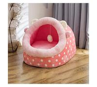 Casa Cueva para Cachorros y gatos: Bonita y esponjosa Zona de Descanso para Mascotas de Interior con Ropa de Cama y cojín acogedores