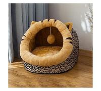 Casa Cueva para Cachorros y gatos: Bonita y esponjosa Zona de Descanso para Mascotas de Interior con Ropa de Cama y cojín acogedoresM