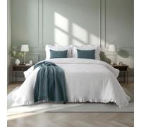 Casa da Laura - Colcha Blanca Marina con Diseño Geométrico - Colchas 180x260 cm para Cama 90x200 cm - Estilo y Comodidad para el Hogar