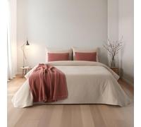 Casa da Laura - Colcha Crudo con Puntos Alexia 100% Algodón - Colchas 240x270 cm para Cama 150x200 cm - Suavidad y Elegancia para el Hogar