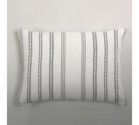Casa da Laura - Funda de Cojín 50x70 cm Gris y Blanco - Cojín de Colcha María - Cojín Rayas en 50% Algodón y 50% Poliéster