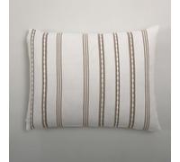 Casa da Laura - Funda de Cojín 50x70 cm Marrón Claro y Blanco - Cojín de Colcha María - Cojín Rayas en 50% Algodón y 50% Poliéster