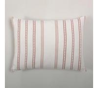 Casa da Laura - Funda de Cojín 50x70 cm Rosa y Blanco - Cojín de Colcha María - Cojín Rayas en 50% Algodón y 50% Poliéster