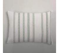 Casa da Laura - Funda de Cojín 50x70 cm Verde y Blanco - Cojín de Colcha María - Cojín Rayas en 50% Algodón y 50% Poliéster