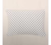 Casa da Laura - Funda de Cojín Gris y Blanco - Cojín 50 x 70 cm - Almohada Divertida con Lunares Tejido 100% Algodón Prelavado Resistente y ExtraSuave