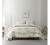 Casa da Laura - Funda Nórdica Verde Prado 100% 280x240 cm para Cama 200-100% Algodón Percal - Funda Nórdica y Dos Fundas de Cojines
