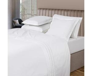 Casa da Laura - Sábanas Bordado Inglés Corby Blanco - - 100% Algodón - Cama 90 1 Almohada 45 x 115 cm - Fabricado Portugal