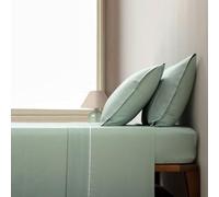 Casa da Laura - Sábanas de Franela Lisas Verde - Cama 160 cm con 2 Almohadas 50x80 cm - Encimera, Bajera y Almohada - 100% Algodón Extra Suave - Origen Portugal