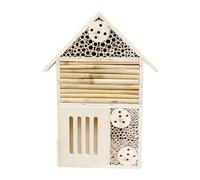 Casa de abeja de jardín, casa de abeja de madera,Caja de abejas de albañil de madera natural y hotel de mariposas - Hotel para polinizadores salvajes de abejas, hotel de abejas de jardín al aire libre