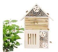 Casa de abejas albañil vacío,Casa de abejas de madera,Caja de abejas de albañil de madera natural y hotel de mariposas | Hotel para polinizadores salvajes de abejas, hotel de abejas de jardín externo