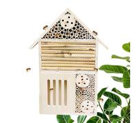 Casa de abejas albañil vacío,Casa de abejas de madera,Caja de abejas de albañil de madera natural y hotel de mariposas | Hotel para polinizadores salvajes de abejas, hotel de abejas de jardín externo