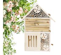 Casa de abejas de madera, casas de abejas para jardín | Caja de abejas de albañil de madera natural y hotel de mariposas - Hotel para polinizadores salvajes de abejas, hotel de abejas de jardín