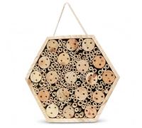 Casa de Abejas de Madera Hexagonal para jardín - Hotel Natural con Cuerda para Colgar, Casa de Abejas Mason para Exteriores para atraer polinizadores, decoración de jardín de Hotel de Insectos M