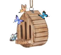 Casa de abejas ecológica, BugHotel para abejas, mariposas, insectos, resistente a la intemperie, colgante de madera, hábitat de anidación de madera, decoración de jardín BugHouse y regalo de