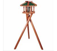 Casa de alimentación para aves con silo ø 50 × 34 cm/1,40 m marrón