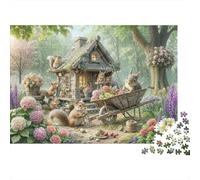 Casa de Ardilla caprichosa 1000 Piezas Stock De Cartas Premium Rompecabezas Premium Fans De Adolescentes 12-18 Años Difícil Desafío Decoración De Paredes 52x38cm/1000pcs