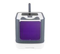 Casa de aseo para gatos, bandeja de arena cerrada gato con pala, puerta translúcida, 2 opciones de entrada y salida y 2 bolsas de desodorización, 44,5 x 36,5 x 34,5 cm, color blanco