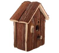 Casa de Aves de Madera Colgante para Jardín Exterior | Refugio Pequeño, Estilo Natural Realista, Uso bajo Árbol, Hogar Cómodo y Cálido para Aves