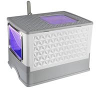 Casa de Baño para Gatos, Gran Arenero para Gatos, con Pala de Arena Auto-limpiante Desinfección UV - 52 * 39 * 39 cm Esterilización - Gris