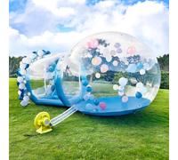 Casa de burbujas inflable, cúpula hinchable con soplador y bomba, tienda de jardín impermeable de PVC de calidad comercial para bodas, camping, fiestas (300 cm/azul)