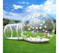 Casa de burbujas inflable, cúpula hinchable con soplador y bomba, tienda de jardín impermeable de PVC de calidad comercial para bodas, camping, fiestas (300 cm/blanco)