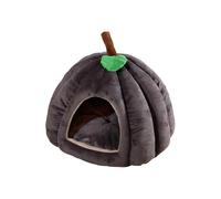 Casa de calabaza 3D para mascotas, semicerrada, parte inferior extraíble, algodón de polipropileno suave, caseta para perros, invierno, otoño, gatos pequeños y cálidos, túnel de cama caliente
