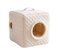 Casa de cama para gatos, nido de invierno para gatos, cama con capucha para | Diseño de nido con capucha, cojín desmontable, cama térmica de invierno para gatos, para interiores, hogar, hotel, dormitorio