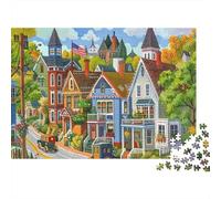 Casa de Campo del Lado de la Calle Puzzle 1000 Piezas Calle Colorida de la Ciudad Cartón para Adultos Noche Familiar para Decorar Mejor Regalo Oferta Precio Económico 38x26cm/1000pcs