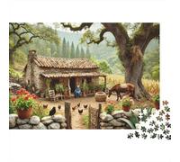 Casa de Campo del Lado de la Calle Puzzle 1000 Piezas Camino Oak Hut Cartón Premium para Parejas Descanso En Casa para Relajarse Oferta Mejor Regalo 70x50cm/1000pcs