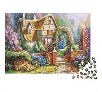 Casa de Campo del Lado de la Calle Puzzle 1000 Piezas Casa del Jardín del Arco Cartón para Adultos Noche Familiar para Relajarse Mejor Regalo Oferta Precio Económico 52x38cm/1000pcs