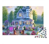 Casa de Campo del Lado de la Calle Puzzle 1000 Piezas Casa púrpura Victoriana Cartón Reciclado para Adultos Descanso En Casa para Relajarse Mejor Regalo Oferta 38x26cm/1000pcs
