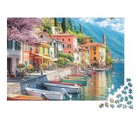 Casa de Campo del Lado de la Calle Puzzle 1000 Piezas Lake Town Vista Cartón para Adultos Descanso En Casa para Decorar Mejor Regalo Oferta Precio Económico 38x26cm/1000pcs