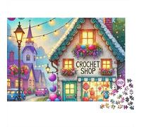 Casa de Campo del Lado de la Calle Rompecabezas 1000 Piezas Tienda de Ganchillo Cartón para Niños 12+ Regalo Navidad para Entrenar La Mente Mejor Regalo 38x26cm/1000pcs