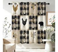 Casa De Campo Muro De La Casa De Campo Cortinas Opacas con Aislamiento térmico para oscurecer la habitación, con Ojales, para Sala de Estar, 100An x 160Al cm (2 Paneles), Blanco Grisáceo