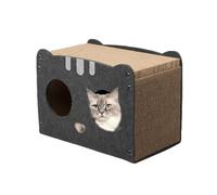 Casa de cartón para gatos, casa de cartón ondulado, rascador para gatos de interior, rascador ondulado extraíble