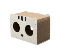 Casa de cartón para gatos de apartamento, muebles rascadores y escondite de cartón ondulado | Casa de juegos para mascotas rascadora, cama rascadora para mascotas, caja para rascar extraíble, acogedor
